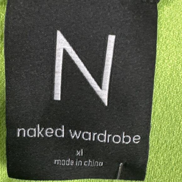 Naked Wardrobe Crop Top  Lime Green Knot Front Nordstrom Size XL NWT Edgy Style - Picture 6 of 8